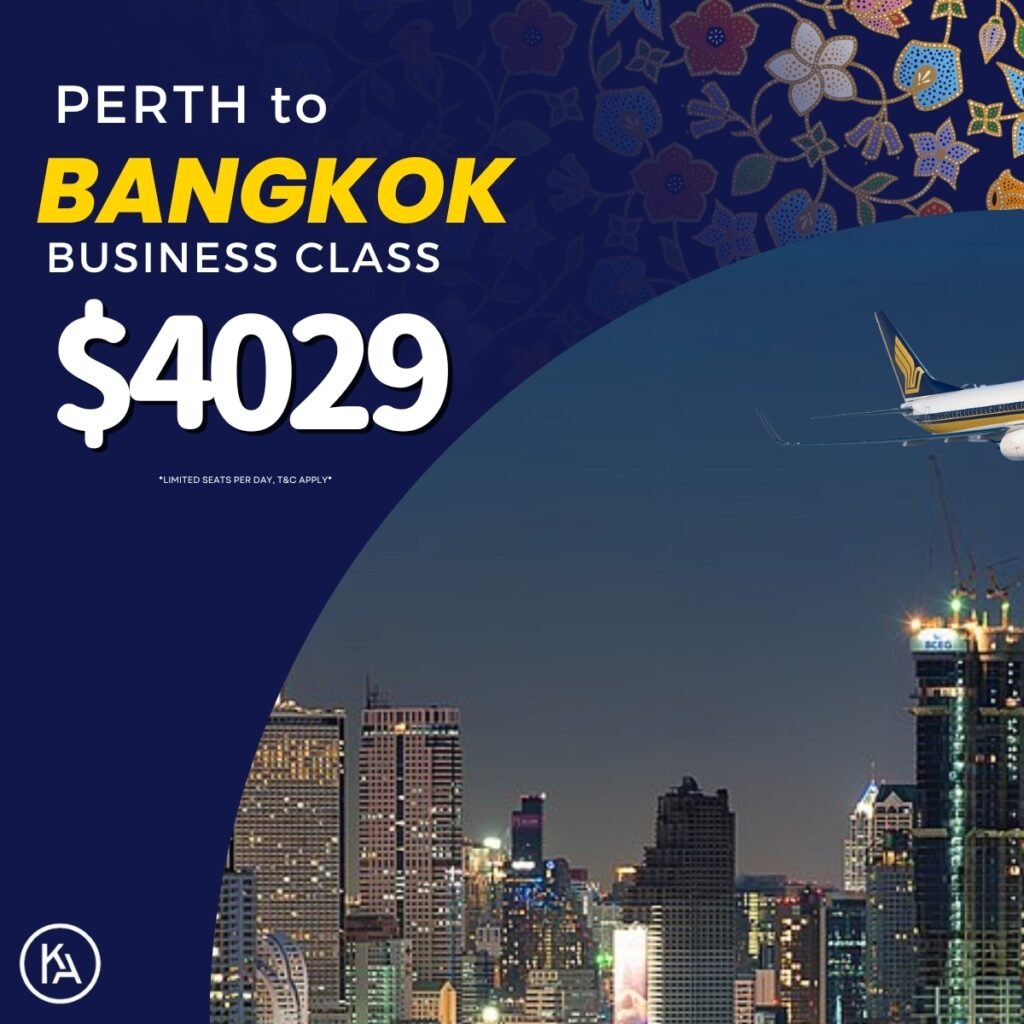 Perth to Bangkok Business Class $4029